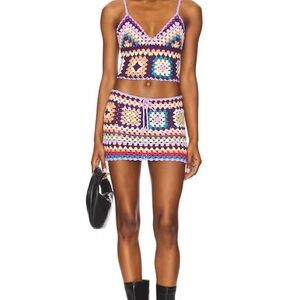 Colorful Crochet Two-Piece Set